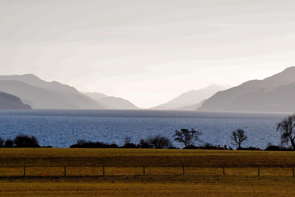 Loch Ness in the early morning shrouded in mist