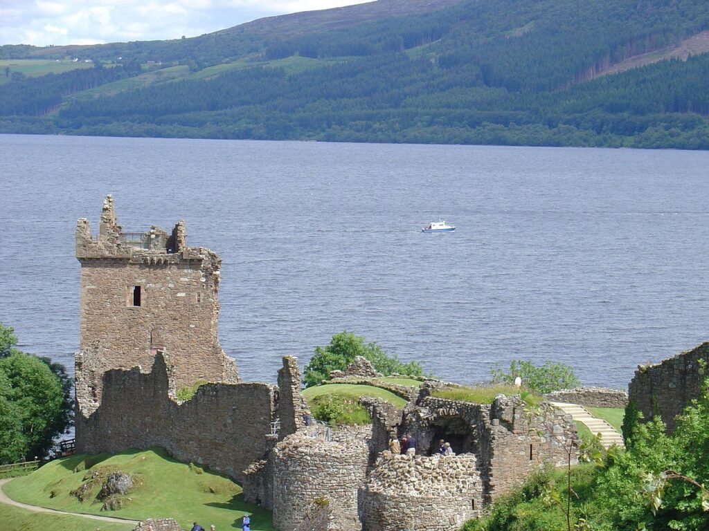 Loch Ness with Urquhart Castle in the background